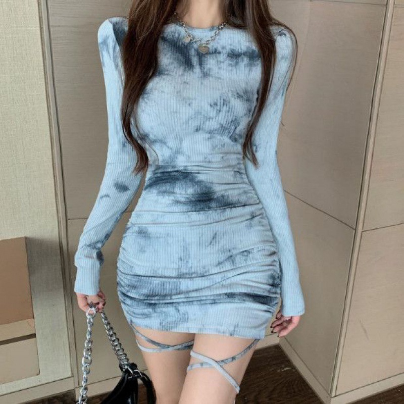 Chic Tie-Dye Midi Dress - Autumn 2022