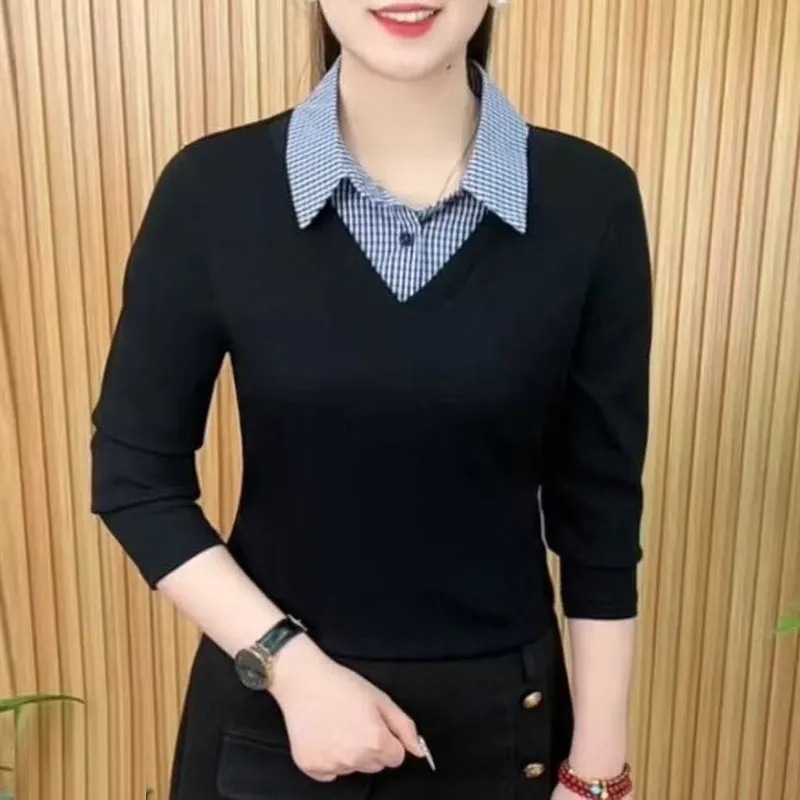 Stylish Long Sleeve Casual Blouse - Oversized Fit