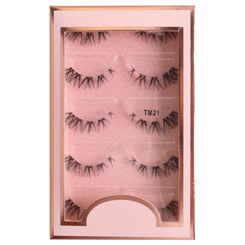 Transparent Stem Devil False Eyelashes - 5 Pairs