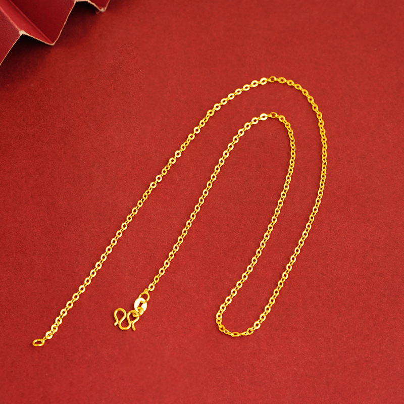 Elegant Sandy Gold Necklace - Chic Clavicle Chain