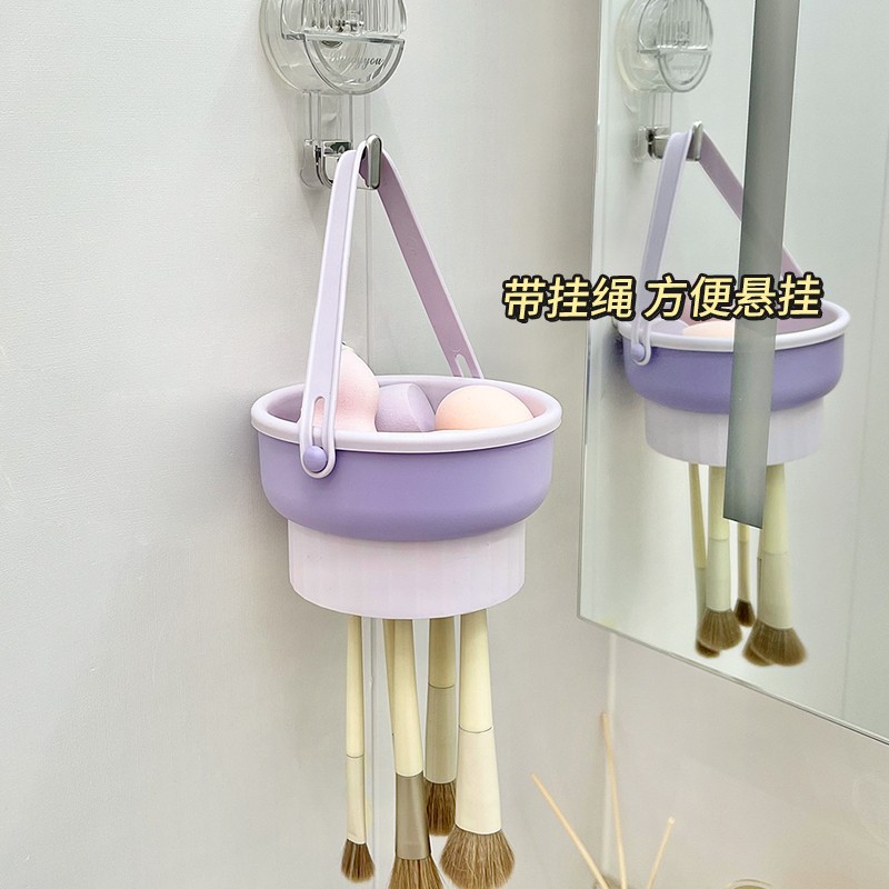 Powder puff makeup brush drying rack [storage/drying/cleaning three uses]